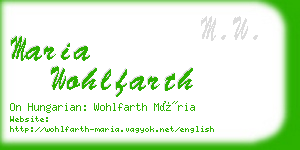 maria wohlfarth business card